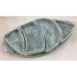 Schale aus Keramik , oval 5-teilig ca. 35 cm l  18 cm b - Regionen Italiens